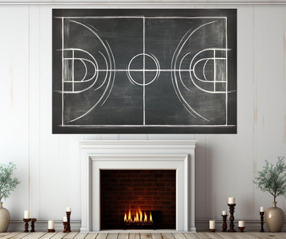 Basketball Court Canvas – Framed Cotton Print | Gallery Wrapped Indoor Wall Art