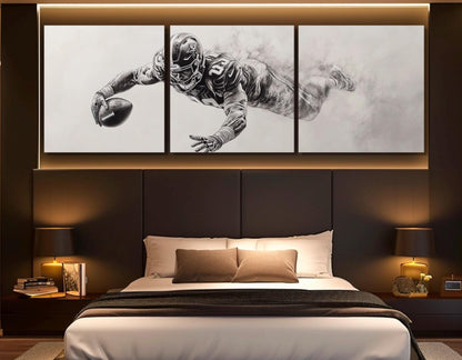 Touchdown Canvas Print, Football Wall Art, Man Cave Wall Decor, Framed & Ready to Hang