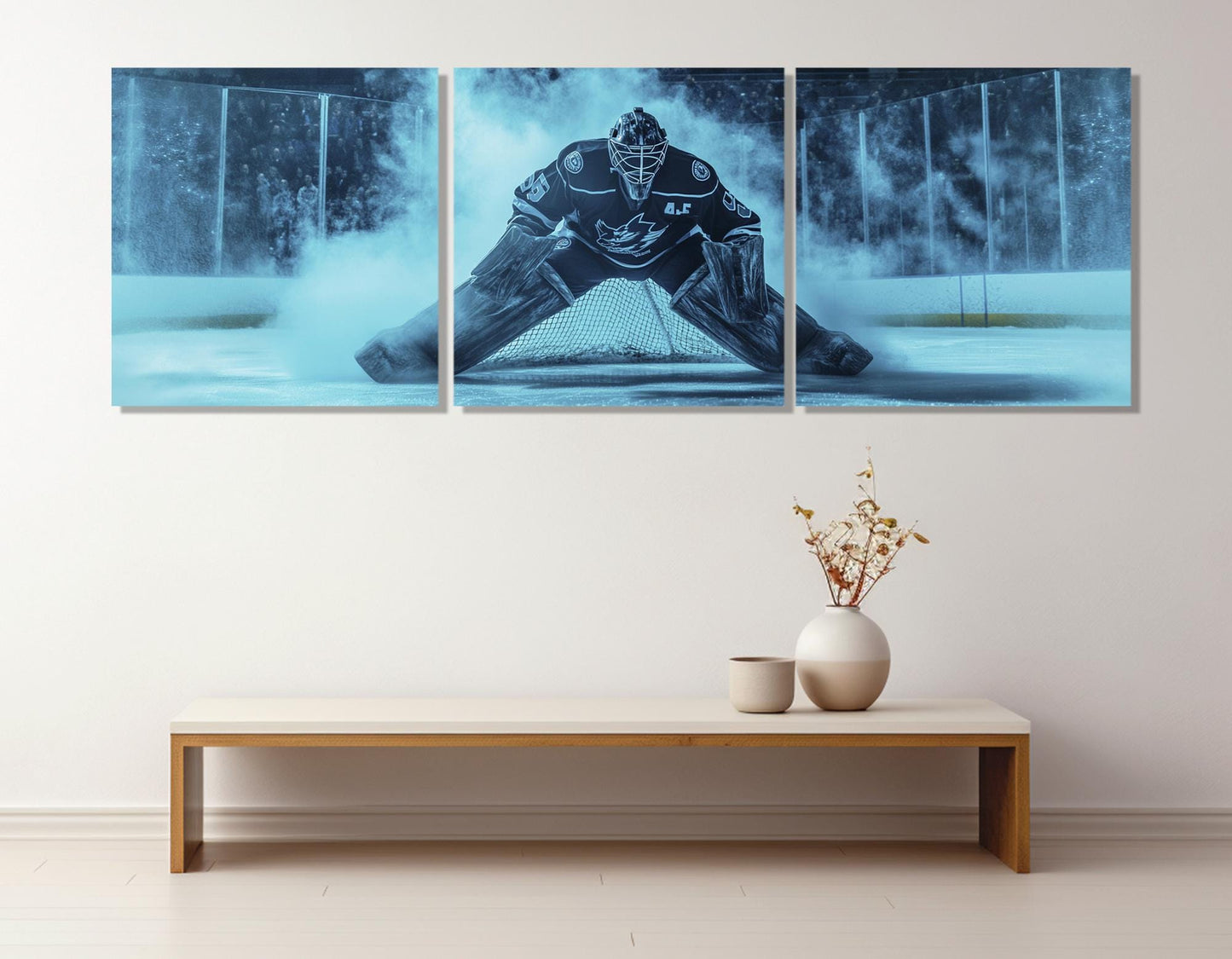 Ice Hockey Wall Art – Abstract Hockey Canvas Print | Ready to Hang Sports Decor