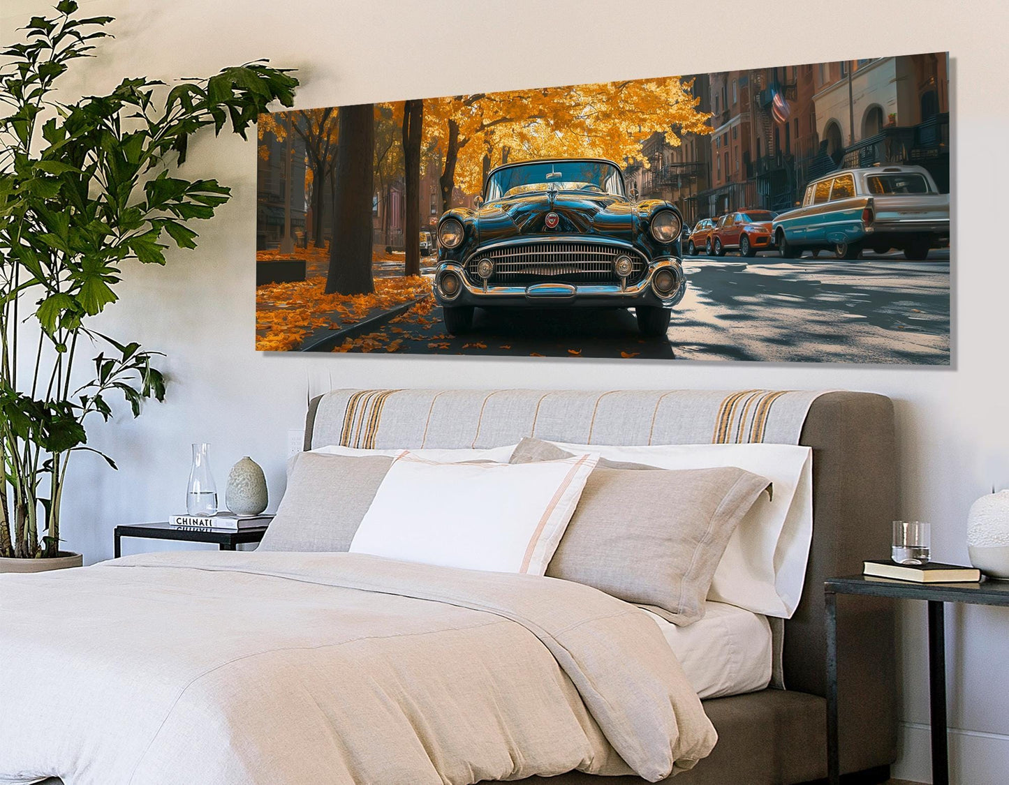 Vintage American Car Canvas | Retro Cars Wall Art - Framed & Stretched Canvas Print