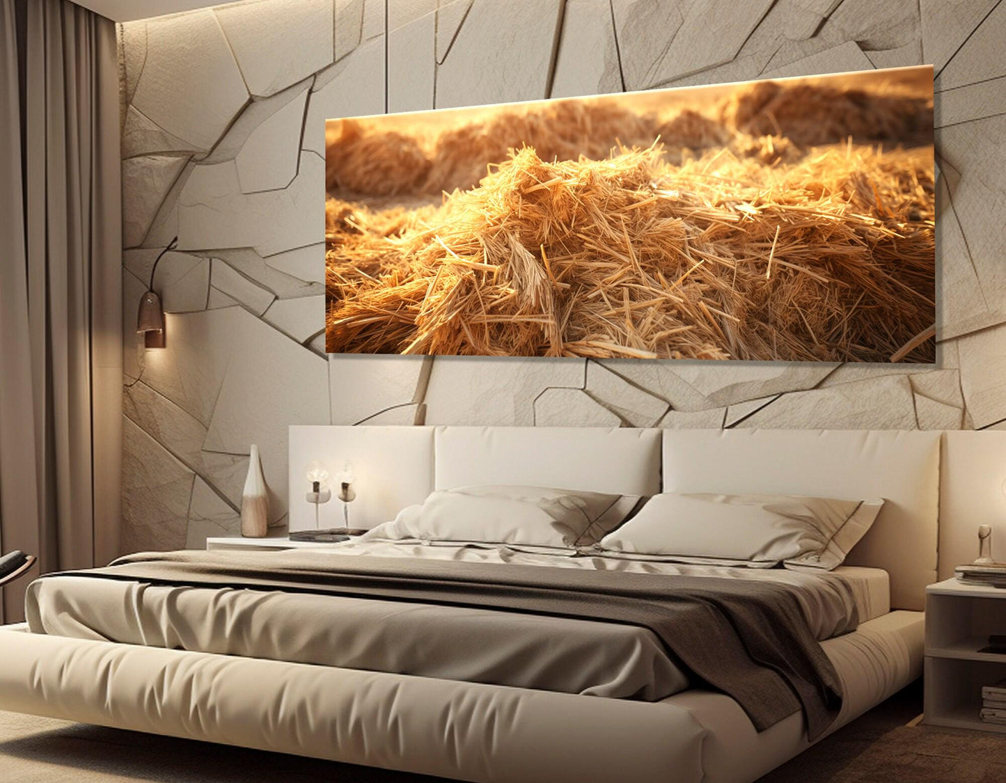 Large Haystack Canvas Print - Farmhouse Wall Art | Framed & Ready to Hang