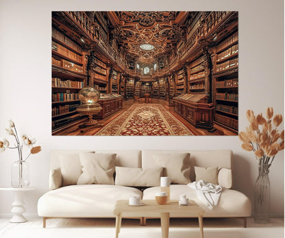 Library Canvas Print – Abstract Canvas Art | Framed Library Painting Ready to Hang