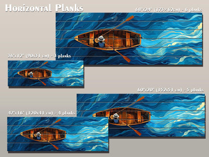 Wood Wall Art - Colorful Couple Print on Natural Wood Planks | Ready to Hang