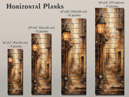 Vintage Street Wall Art – Old European Alleyway Printed on Natural Wood Panel