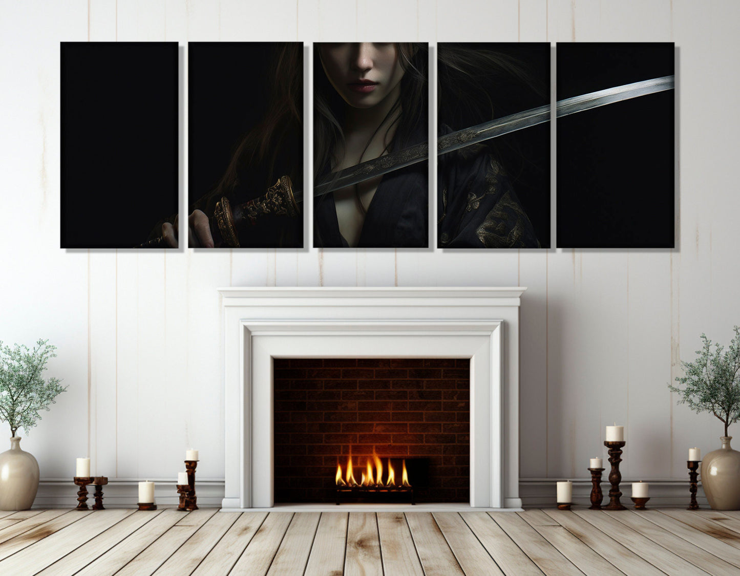 Samurai Woman Canvas Print - Japanese Wall Art | Framed & Ready to Hang