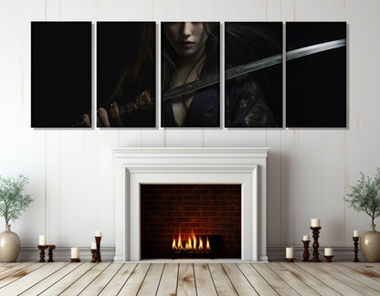Samurai Woman Canvas Print - Japanese Wall Art | Framed & Ready to Hang