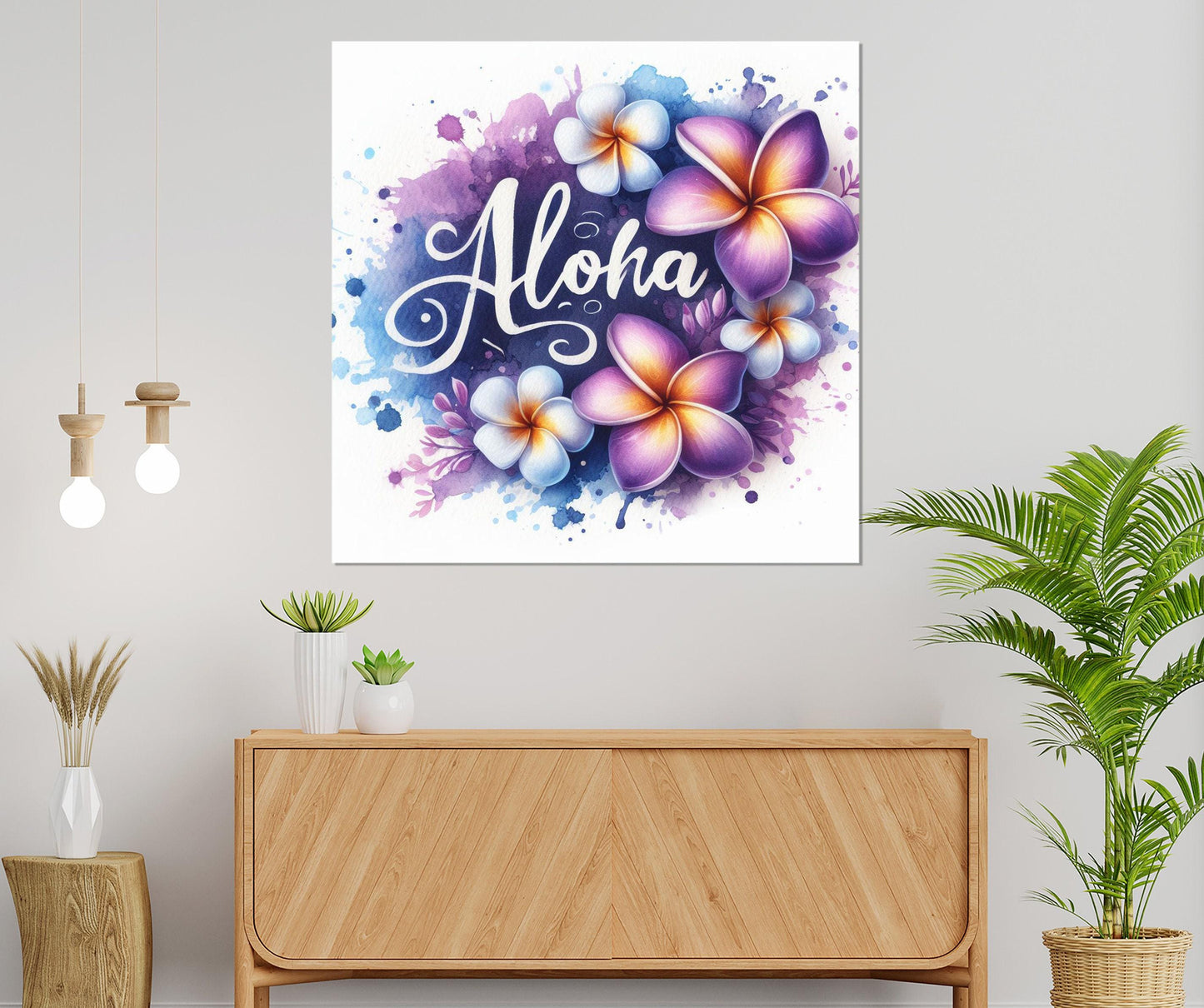 Hawaii Sign Canvas Print, Aloha Wall Art, Framed and Ready to Hang