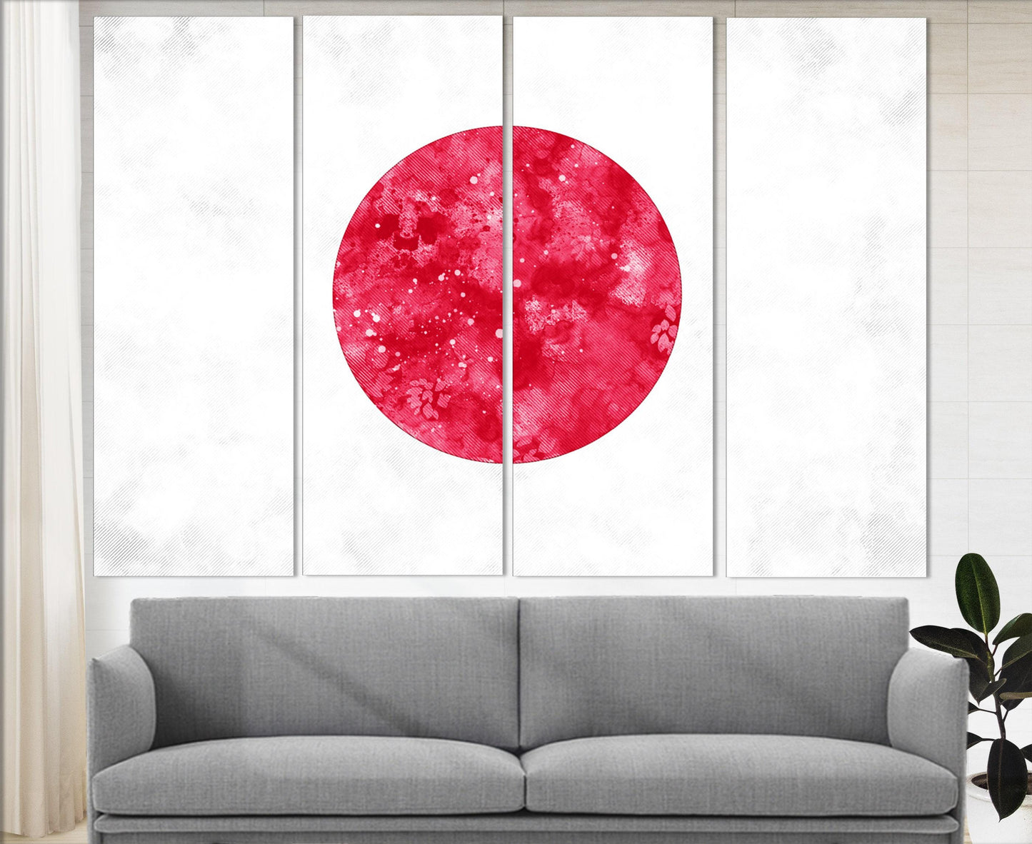 Japan Flag Canvas Print - Framed Ready To Hang Cotton Canvas Wall Art