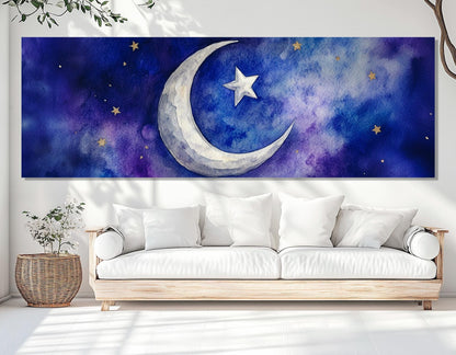 Islamic Canvas Print – Abstract Crescent Wall Art | Framed & Ready to Hang