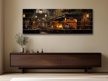 Irish Pub Wall Art – Rustic Wood Plank Artwork | Vintage Pub Print on Wood