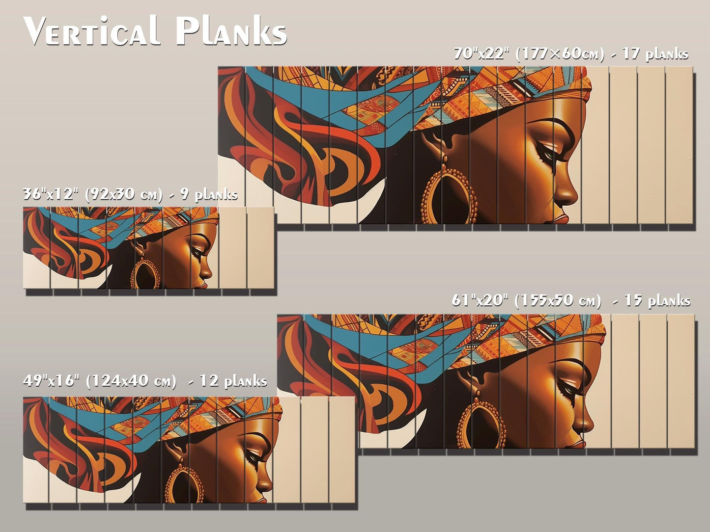 African Women  Printed On Natural Wood – Ethnic Portrait Wall Art