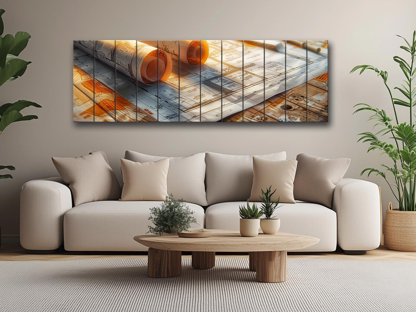 Wooden Wall Art – Natural Wood Print | Contemporary Architecture Print Decor