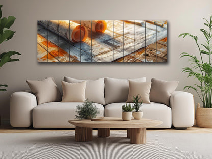 Wooden Wall Art – Natural Wood Print | Contemporary Architecture Print Decor