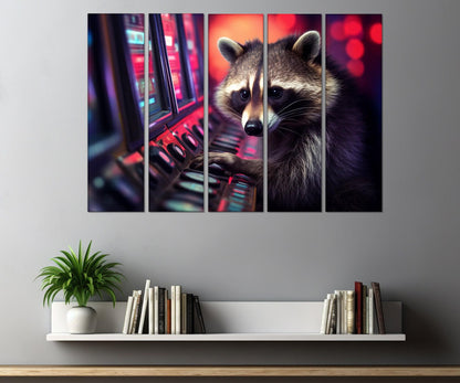 Raccoon Canvas Print - Funny Casino Wall Art | Framed Gallery Wrapped Cotton Canvas