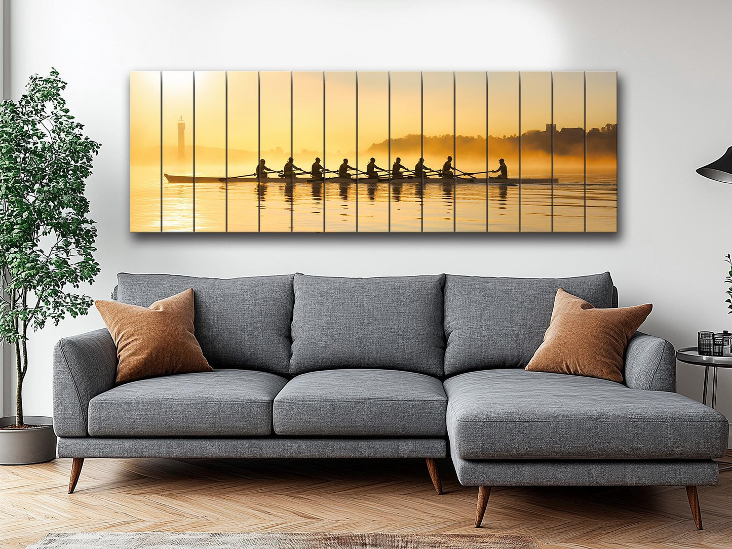 Rowing Wood Wall Art – Natural Wood Print Boating Art | Unique Rower Gift