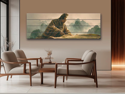 Sun Tzu Ancient Strategist Print on Wood