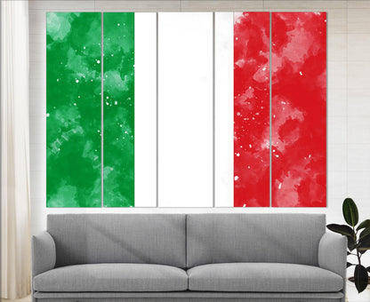 Italy Flag Canvas Print - Framed Ready To Hang Cotton Canvas Art