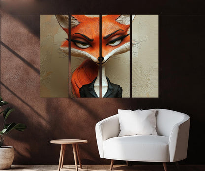 Sly Fox Canvas Print - Fox Wall Art | Lady Boss Gift | Business Woman Decor