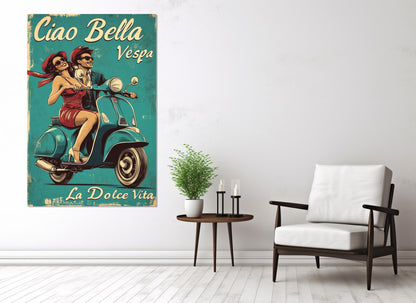 Vintage Italian Poster – Framed Canvas Print | Retro Italy Canvas Wall Art