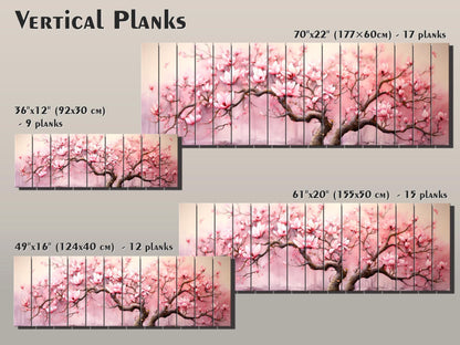 Magnolia Wood Print – Pink Magnolia Decor | Natural Wood Wall Art, Rustic Wooden Plank