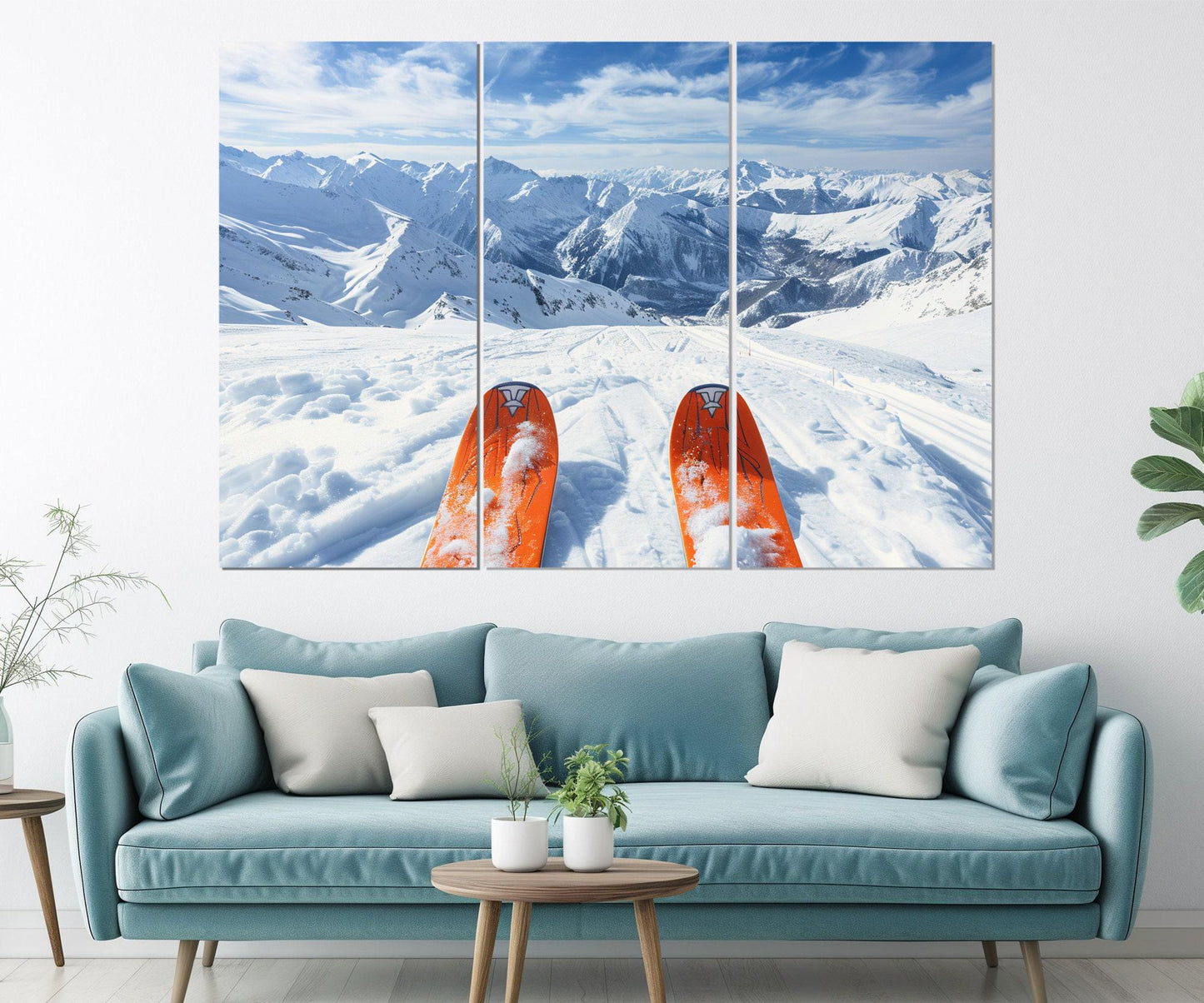 Skiing Wall Art - POV Ski Riding Canvas Print | Framed Ski Instructor Gift
