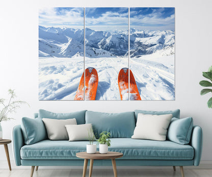 Skiing Wall Art - POV Ski Riding Canvas Print | Framed Ski Instructor Gift