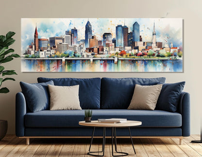 Indianapolis Canvas Print - Watercolor Wall Art | Framed & Ready to Hang