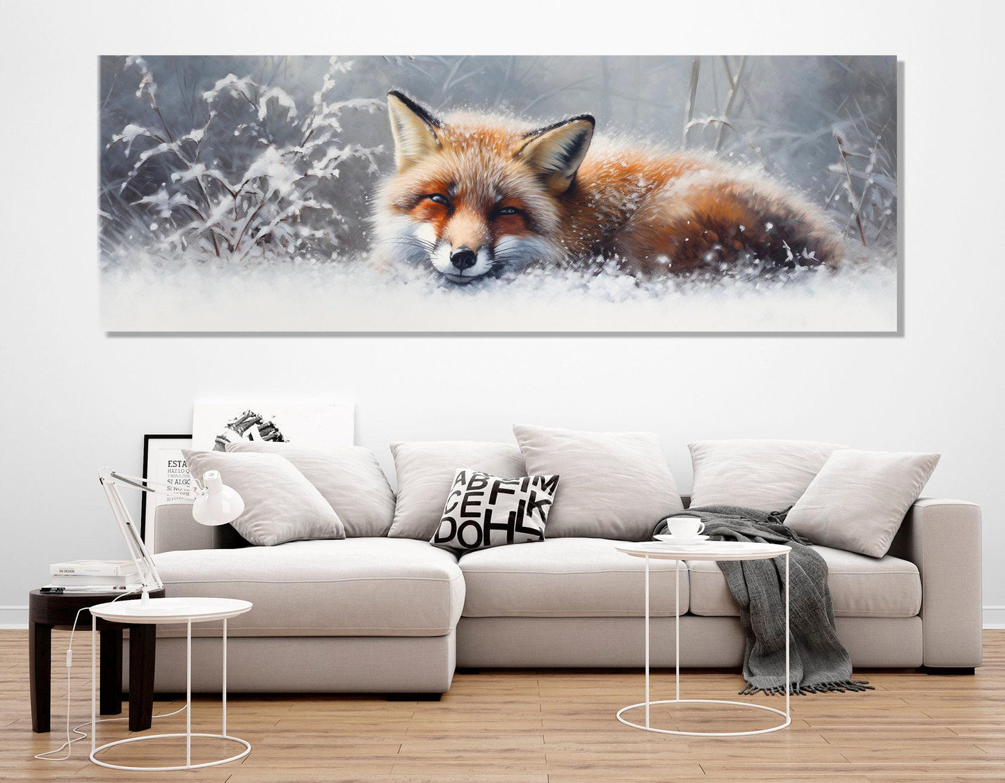 Fox Canvas Print – Cute Winter Forest Art | Framed Fox Painting, Ready to Hang