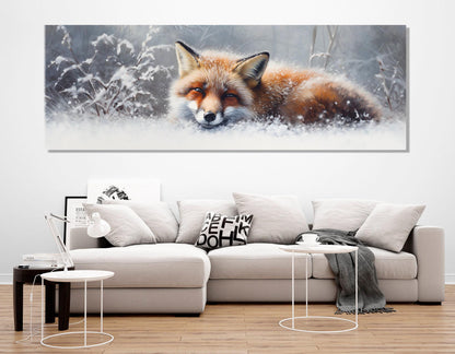 Fox Canvas Print – Cute Winter Forest Art | Framed Fox Painting, Ready to Hang