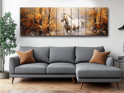 Horse Wood Print – Rustic Animal Wall Art on Natural Wood Planks