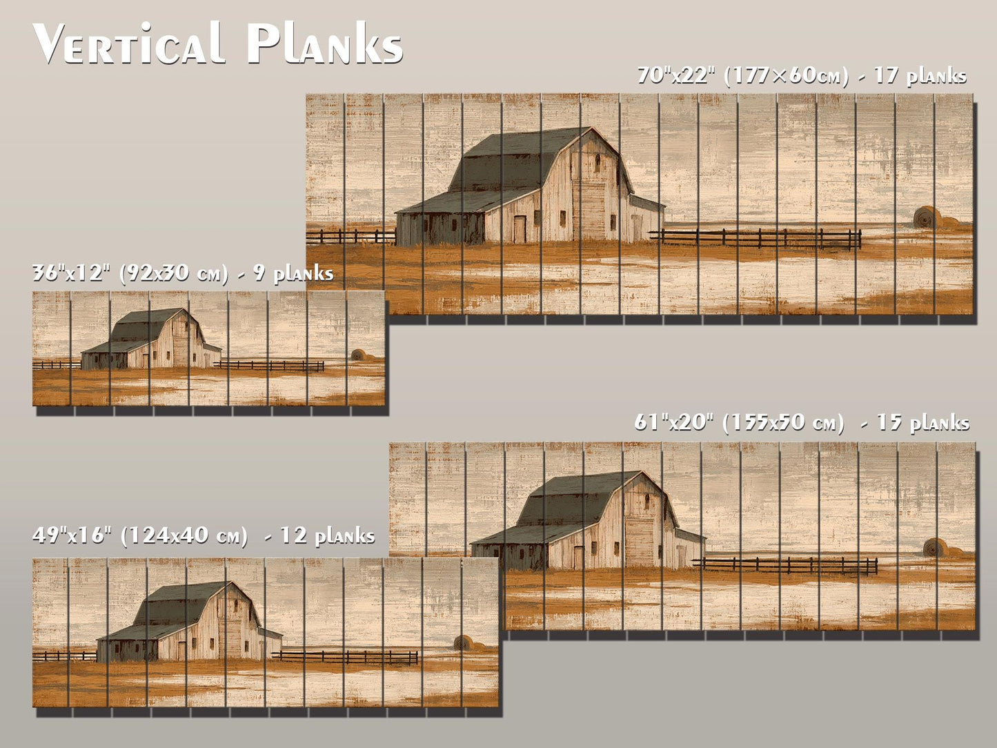 Alpine Wood Wall Art – Rustic Mountain Painting With Beige Blue Lake Decor