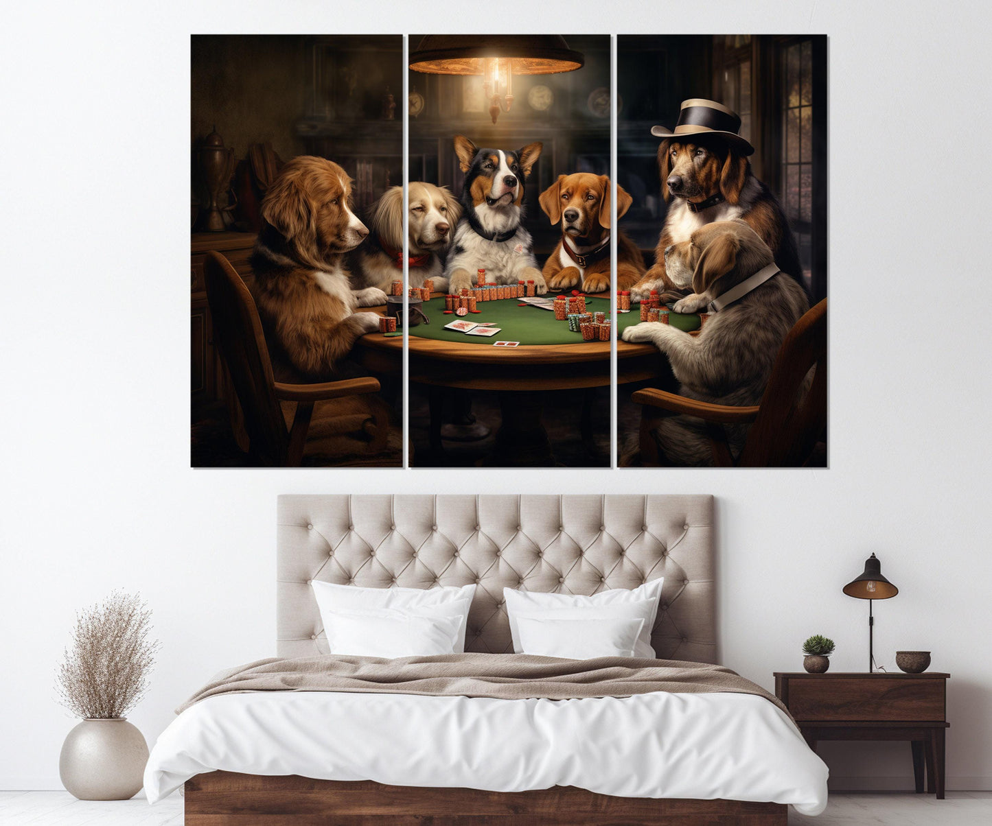 Dogs Playing Poker Canvas - Abstract Poker Wall Art | Framed & Ready to Hang