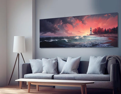 Michigan Lake Canvas Print – Scenic Lighthouse Wall Art | Framed & Ready to Hang
