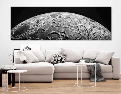 Moon Canvas Print – Large Black and White Art | Framed Floating Frame, Ready to Hang