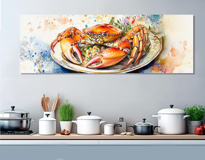 Crab Canvas Print – Platter of Crab Art | Kitchen Wall Art, Ready to Hang