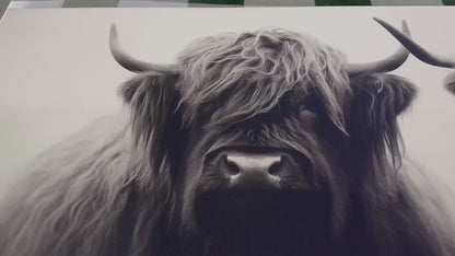 Highland Cows Canvas - Rustic Bedroom Decor | Romantic Animal Couple Print