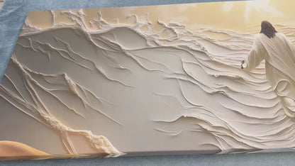 Jesus Walking on Water Canvas | Religious Wall Art - Christian Bedroom Painting