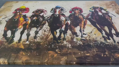 Horse Racing Canvas Print - Framed Cotton Canvas Art, Kentucky Derby Wall Decor