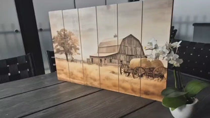 Cowboy Wall Art – Lone Cowboy Print on Wood | Rustic Western Wood Decor