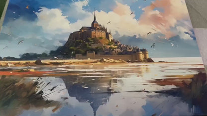 Mont-Saint-Michel Canvas Print – France Wall Art | Gallery Wrapped Cotton Canvas