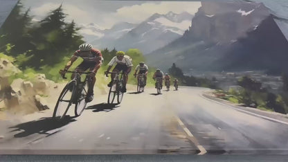 Cycling Canvas Print – Abstract Velo Sport Painting | Ready To Hang Framed Art