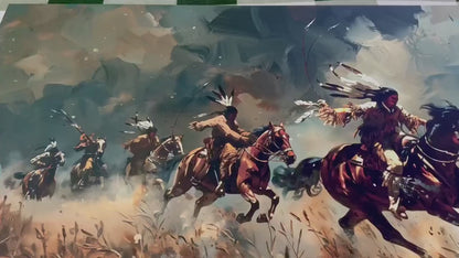 Native Americans Canvas Art – Framed Canvas Print Ready to Hang | Tribal Wall Decoration