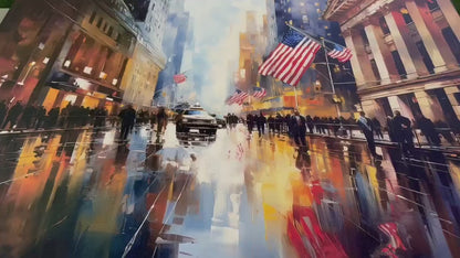Wall Street Canvas Print - New York Wall Art | Framed Cotton Canvas Ready to Hang
