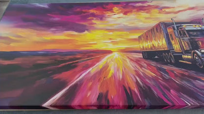 Truck Canvas Print – Logistics Wall Art | Framed & Ready to Hang Cotton Canvas