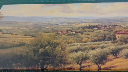 Tuscany Canvas Print - Olive Grove Painting on Cotton Canvas, Ready to Hang Wall Art