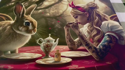 Alice in Wonderland Print – Framed Canvas Wall Art for Kids Room Decor