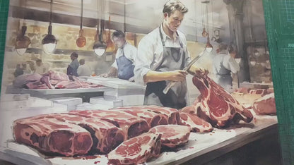 Butcher Shop Wall Decor - Framed Butcher Canvas Print | Kitchen Wall Art